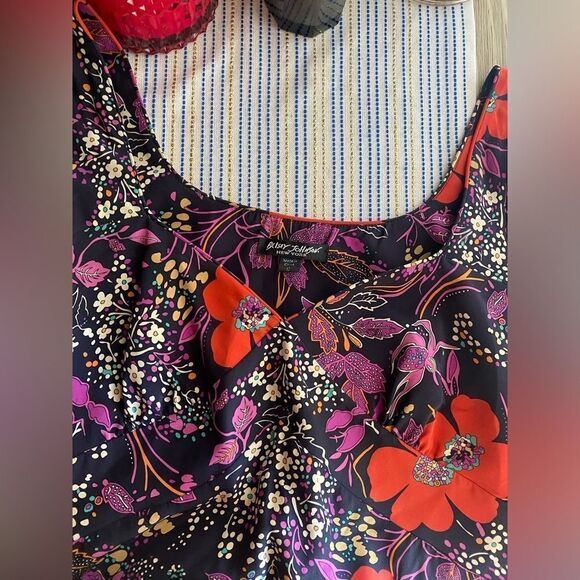 Betsey Johnson Mid Dress Size Small Multicolored Floral Print Lined Vintage - Picture 5 of 12